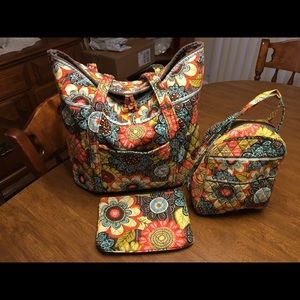 Vera Bradley Tote, Lunch Bag and Cosmetic Bag